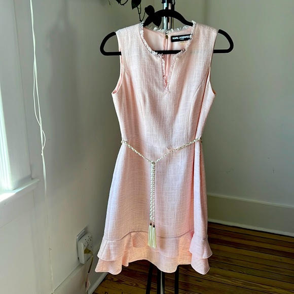 KARL LAGERFELD women's classic mini dress with ruffles Size 6 - Picture 1 of 7